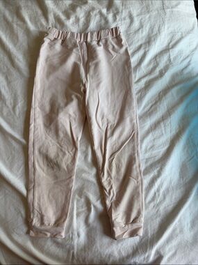 Kids Light Pink Jogger Sweatpants - Elastic Waist & Cuffed Ankles